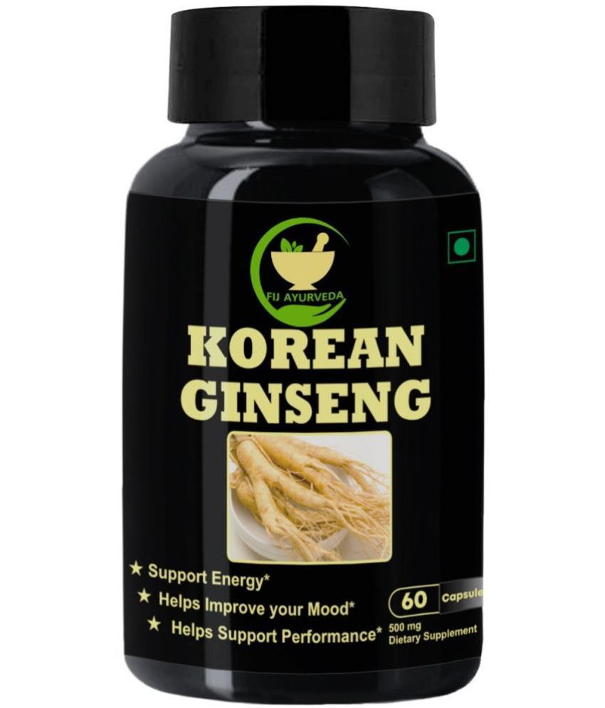     			FIJ AYURVEDA Korean Ginseng Root Extract, 60 Capsules