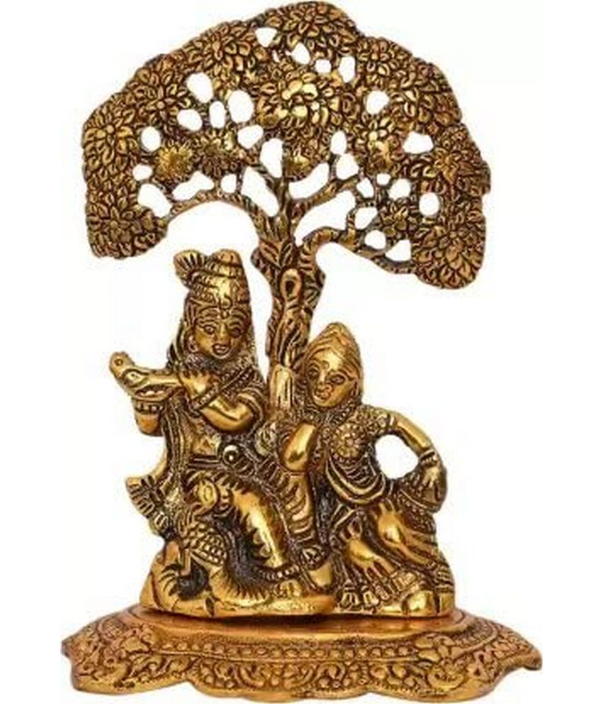     			Handa - Brass Radha Krishna Idol ( 17 cm )