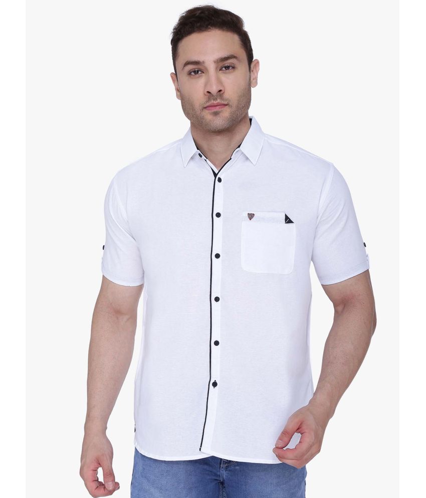     			Kuons Avenue - White Linen Slim Fit Men's Casual Shirt ( Pack of 1 )