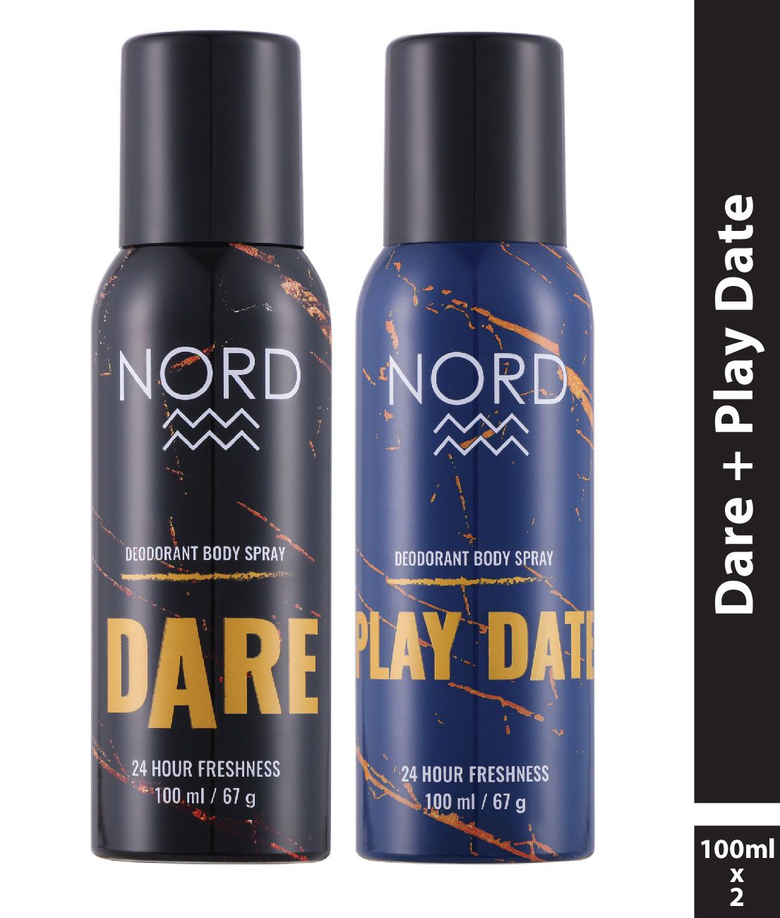     			NORD Dare and Play date Deodorant Spray for Men 100ml Each (Pack of 2)