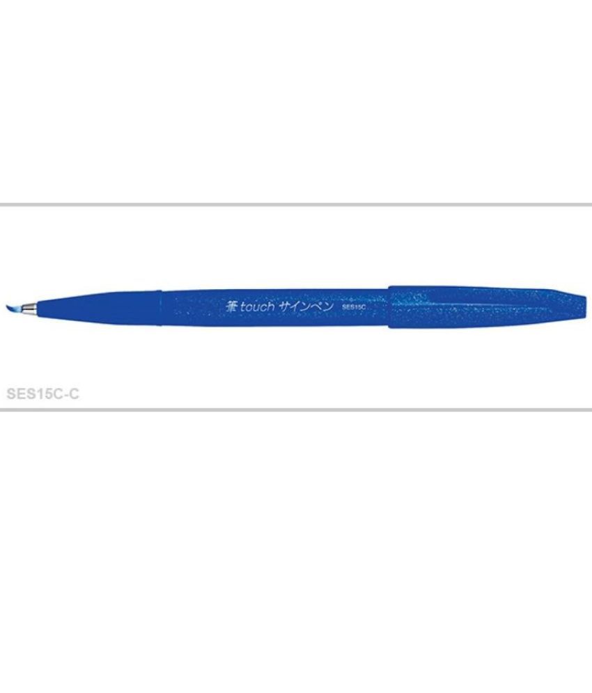     			PENTEL SES15C Fine & Flexible Brush Tip Nib Sketch Pens  with Washable Ink (Set of 2, Blue)
