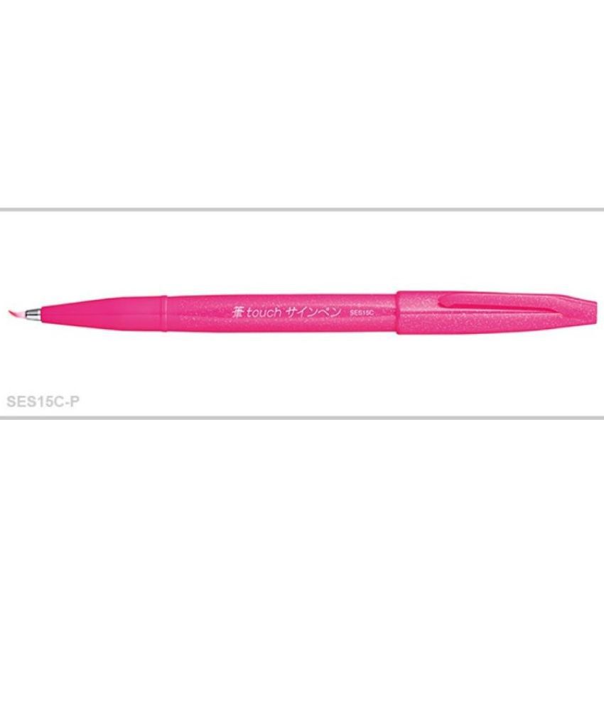     			PENTEL SES15C Fine & Flexible Brush Tip Nib Sketch Pens  with Washable Ink (Set of 2, Pink)