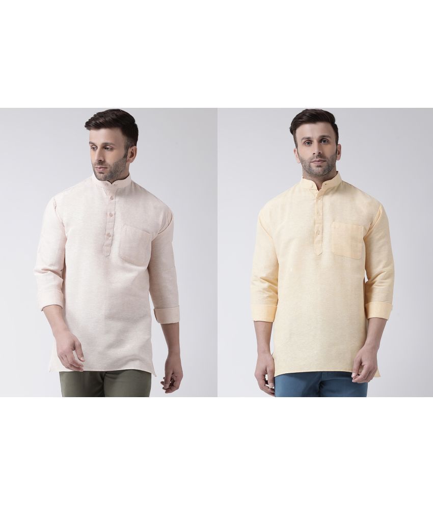     			RIAG - Beige Cotton Blend Regular Fit Men's Casual Shirt ( Pack of 2 )