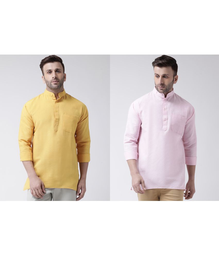     			RIAG - Mustard Cotton Blend Regular Fit Men's Casual Shirt ( Pack of 2 )