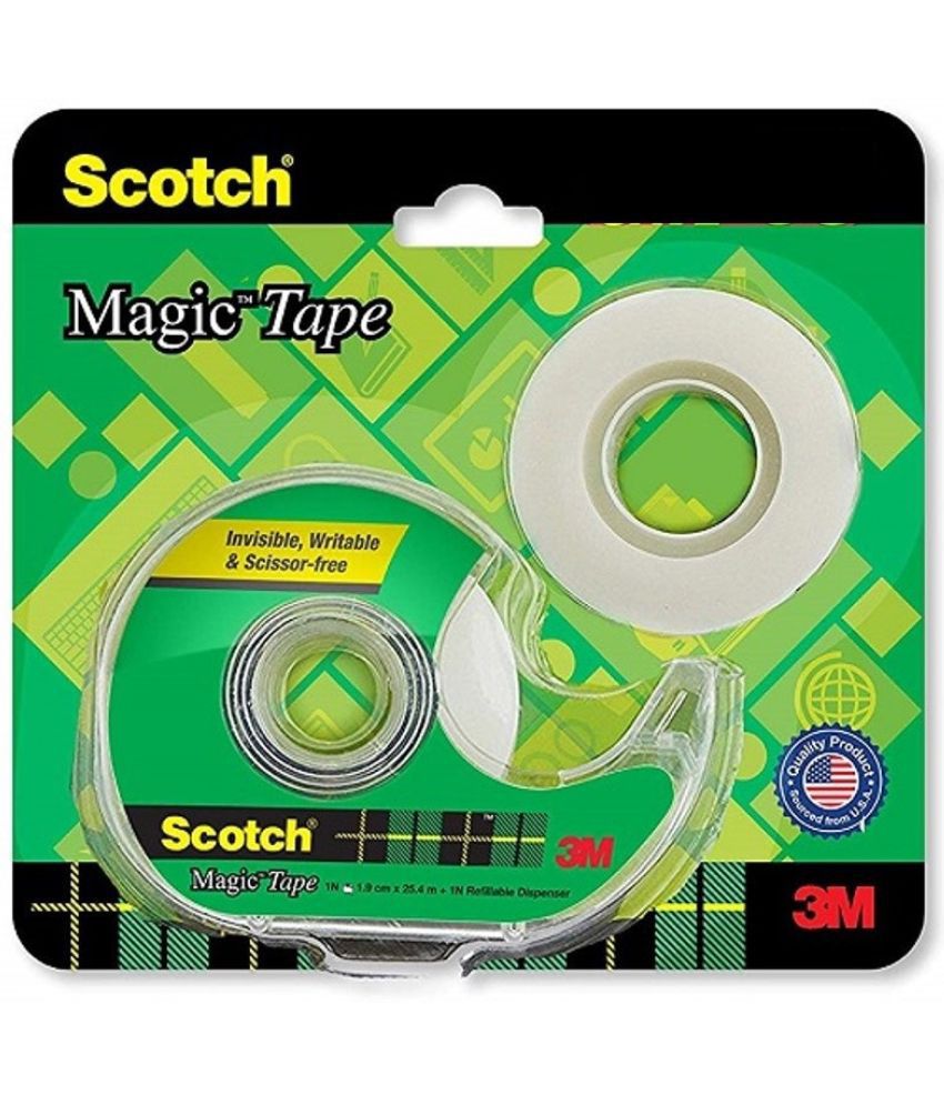     			Scotch 19mm Magic Tape and Magic Tape Dispenser Combo(Set of 1, White)