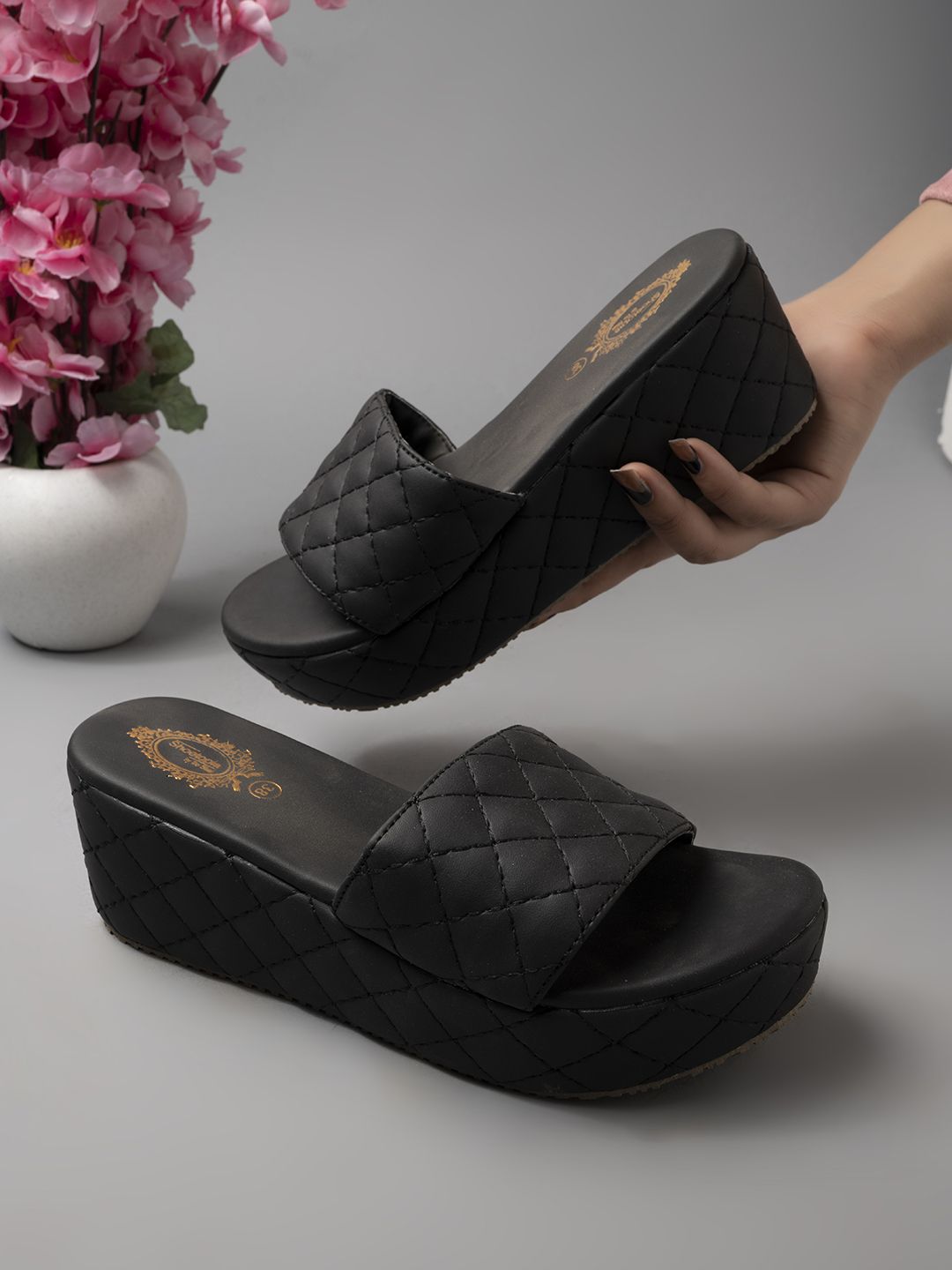     			Shoetopia - Black Women's Slip On Heels