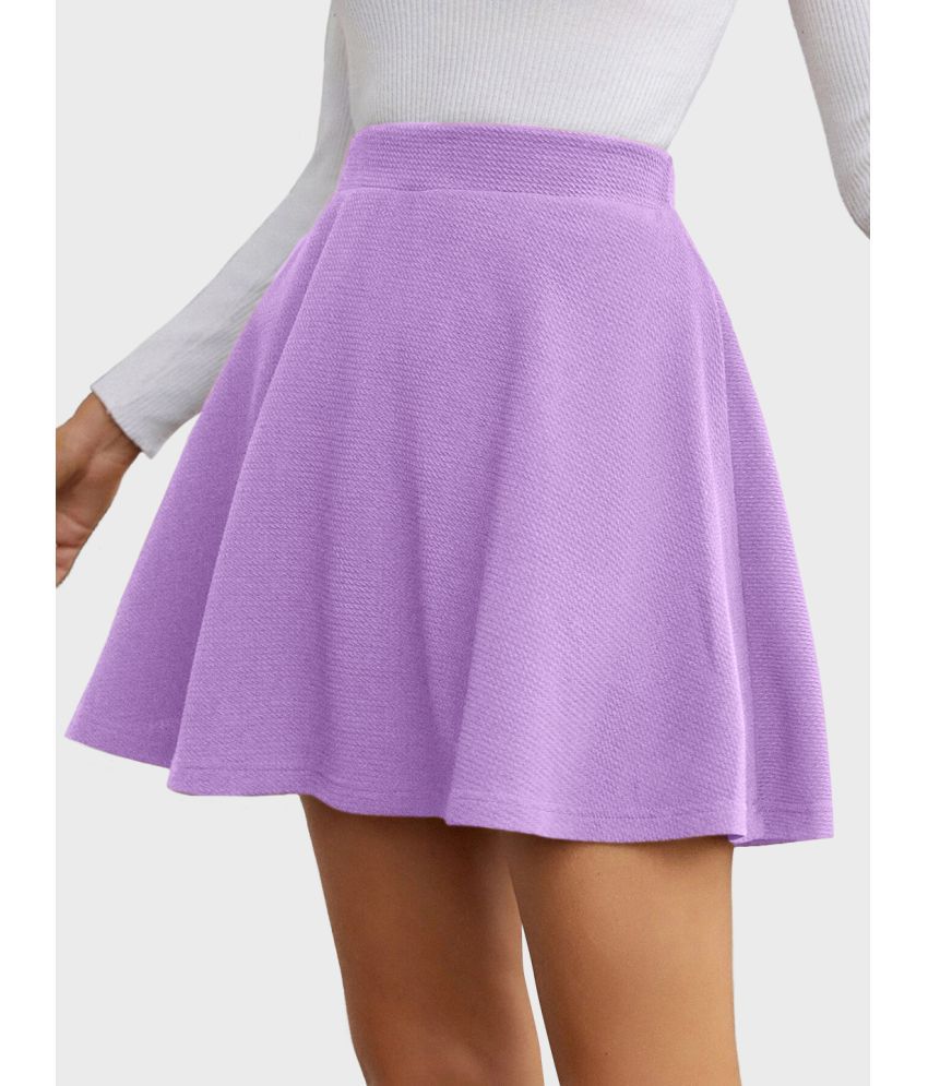     			BuyNewTrend - Purple Cotton Blend Women's Straight Skirt ( Pack of 1 )