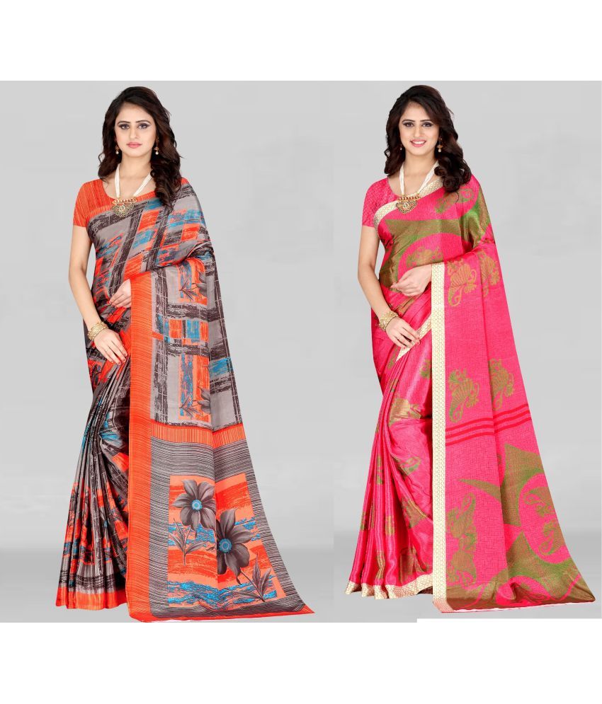     			LEELAVATI - Multicolor Crepe Saree With Blouse Piece ( Pack of 2 )