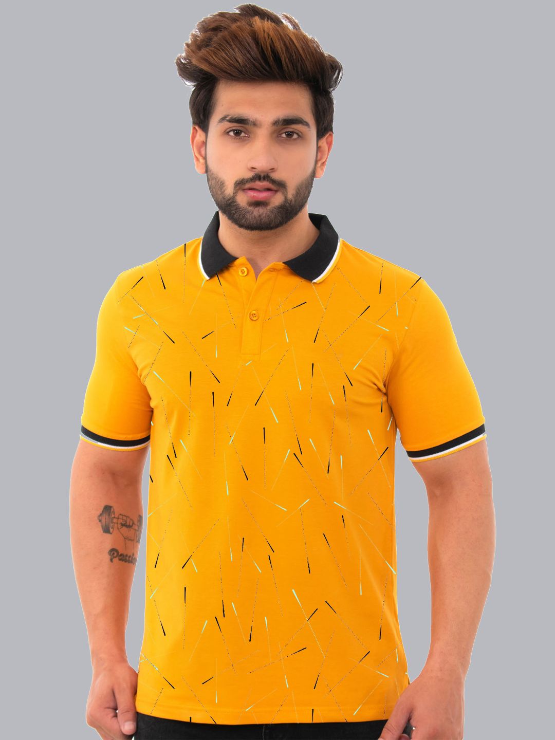     			BISHOPCOTTON - Mustard Cotton Blend Regular Fit Men's Polo T Shirt ( Pack of 1 )