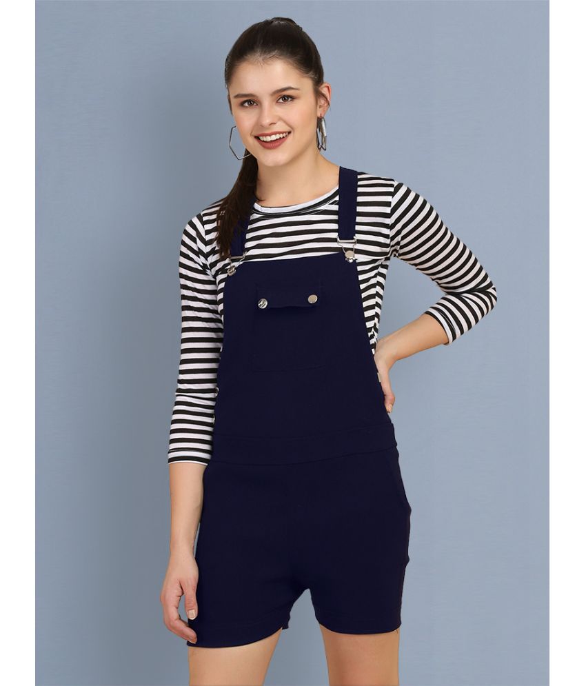     			BuyNewTrend - Navy Cotton Blend Women's Dungarees ( Pack of 1 )