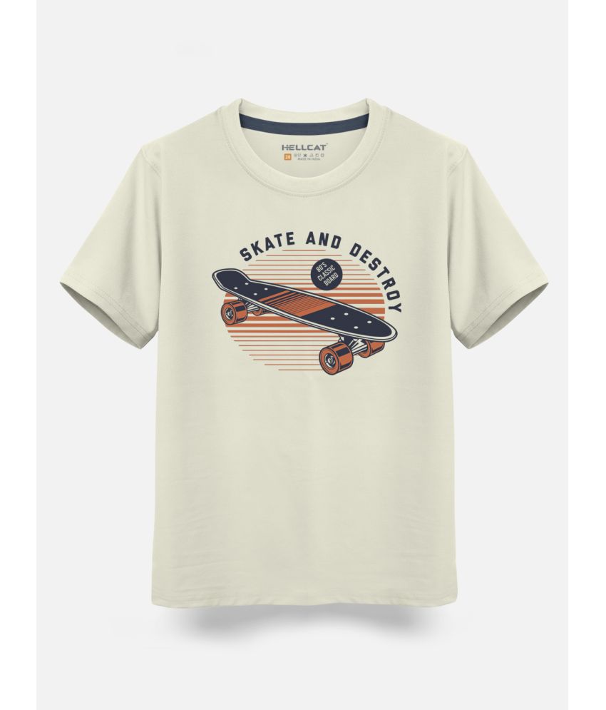     			HELLCAT - Beige Cotton Blend Boy's T-Shirt ( Pack of 1 )