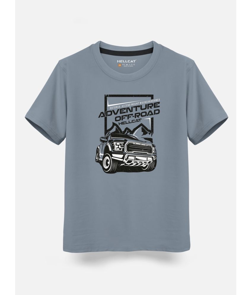     			HELLCAT - Grey Cotton Blend Boy's T-Shirt ( Pack of 1 )