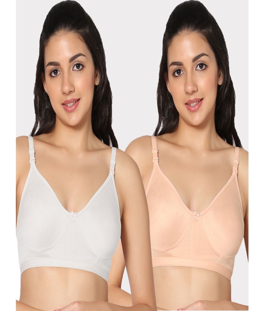     			IN CARE LINGERIE Pack of 2 Cotton Non Padded Women's T-Shirt Bra ( Multicolor )