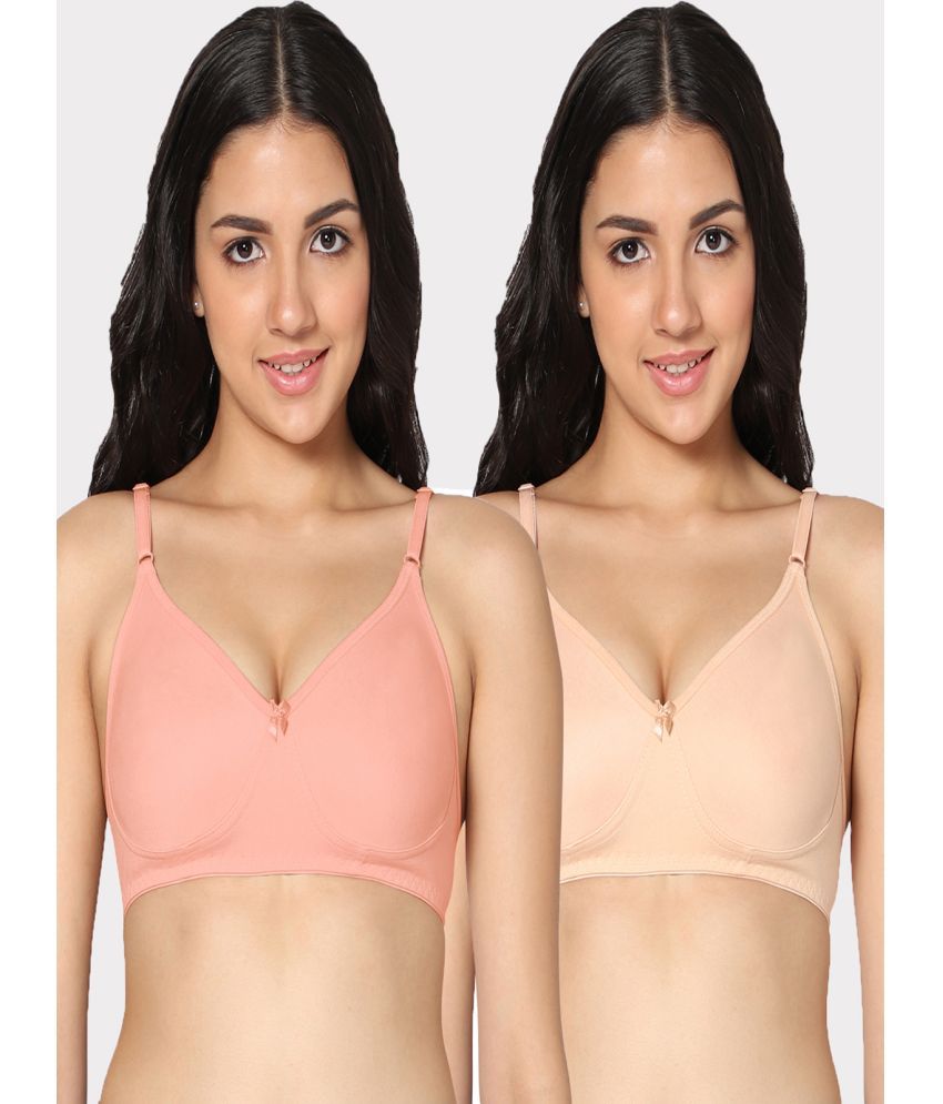     			IN CARE LINGERIE Pack of 2 Cotton Non Padded Women's Everyday Bra ( Multicolor )