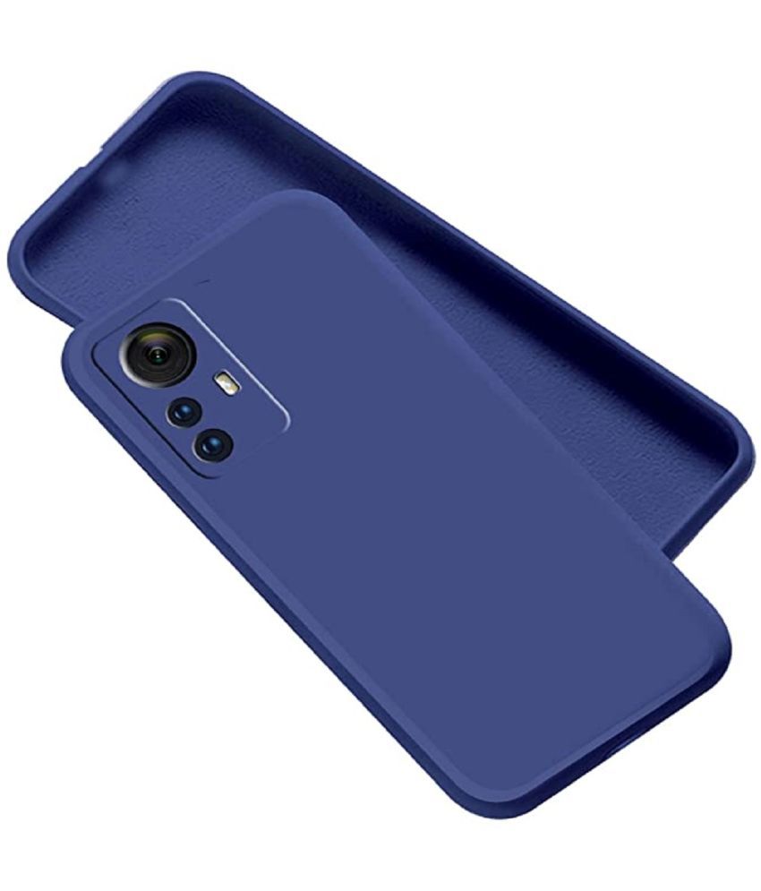     			Case Vault Covers - Blue Silicon Plain Cases Compatible For Xiaomi Mi 12 Pro 5G ( Pack of 1 )