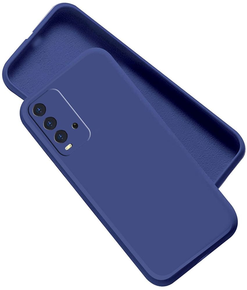     			Case Vault Covers - Blue Silicon Plain Cases Compatible For Xiaomi Redmi 9 Power ( Pack of 1 )