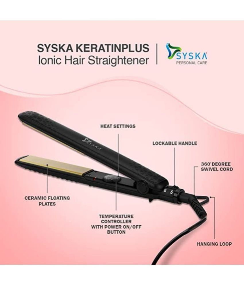 Syska HS6830 Black Black Hair Straightener Price in India Buy Syska