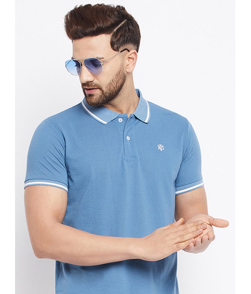     			The Million Club - Blue Cotton Blend Regular Fit Men's Polo T Shirt ( Pack of 1 )
