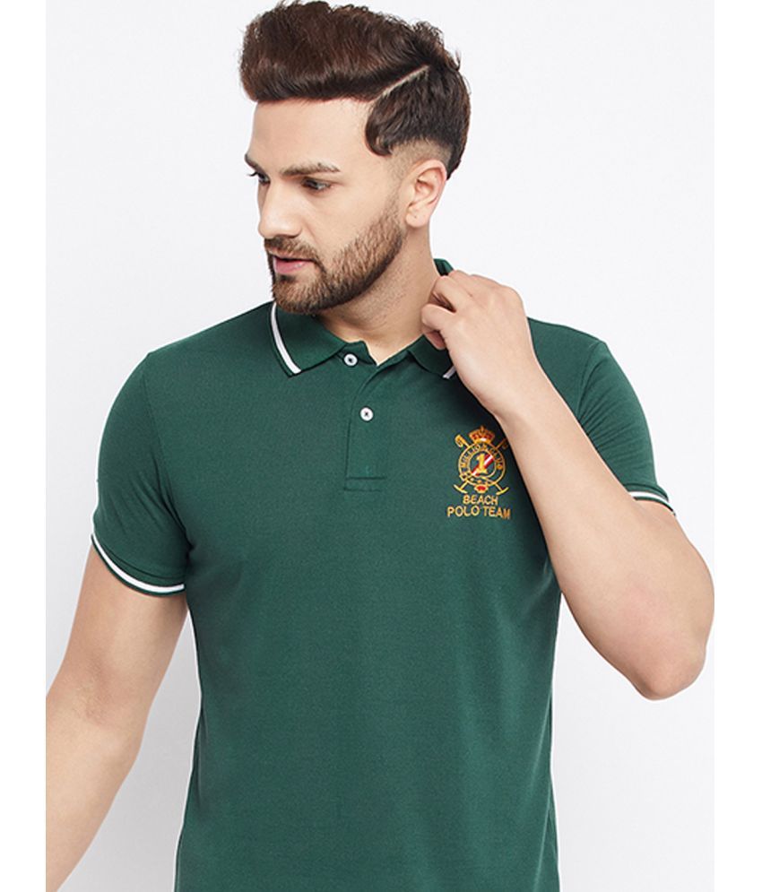     			The Million Club - Green Cotton Blend Regular Fit Men's Polo T Shirt ( Pack of 1 )