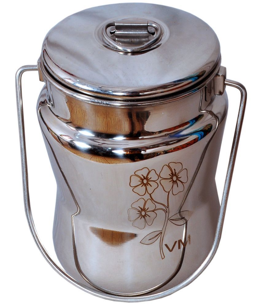     			VM OM SAI STEEL LIFETIME - RM-BH01 Steel Silver Milk Container ( Set of 1 )