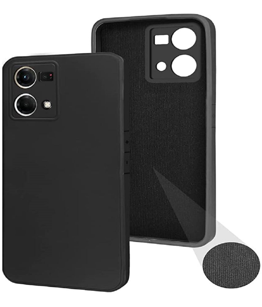     			Case Vault Covers - Black Silicon Plain Cases Compatible For OPPO F21S PRO 4G ( Pack of 1 )