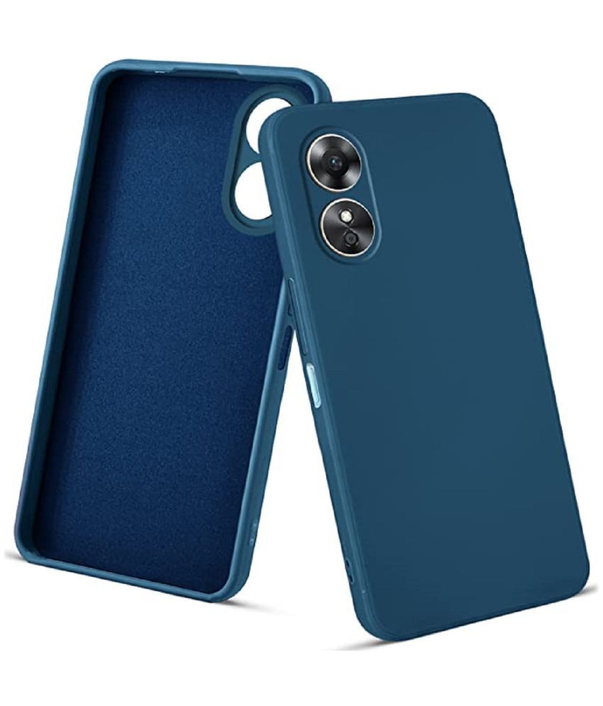     			Case Vault Covers - Blue Silicon Plain Cases Compatible For OPPO A78 5G ( Pack of 1 )