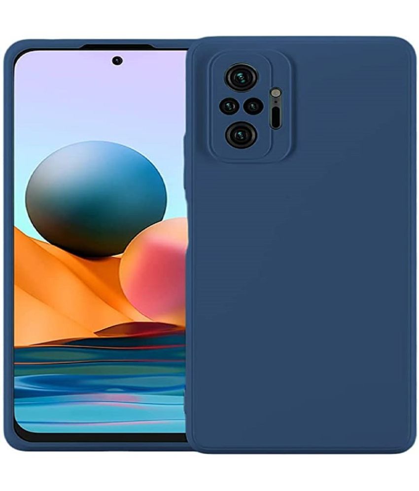     			Case Vault Covers - Blue Silicon Plain Cases Compatible For Xiaomi Redmi Note 10 Pro Max ( Pack of 1 )