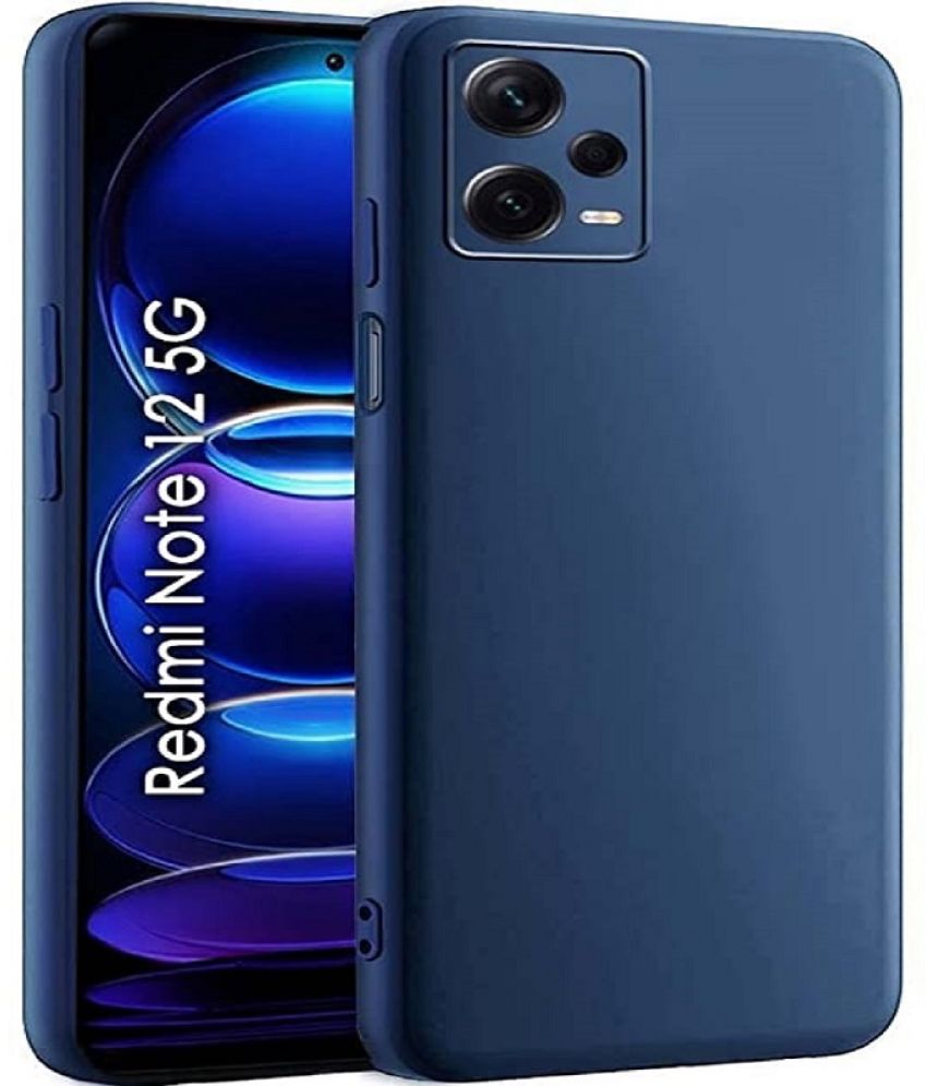     			Case Vault Covers - Blue Silicon Plain Cases Compatible For Redmi Note 12 ( Pack of 1 )