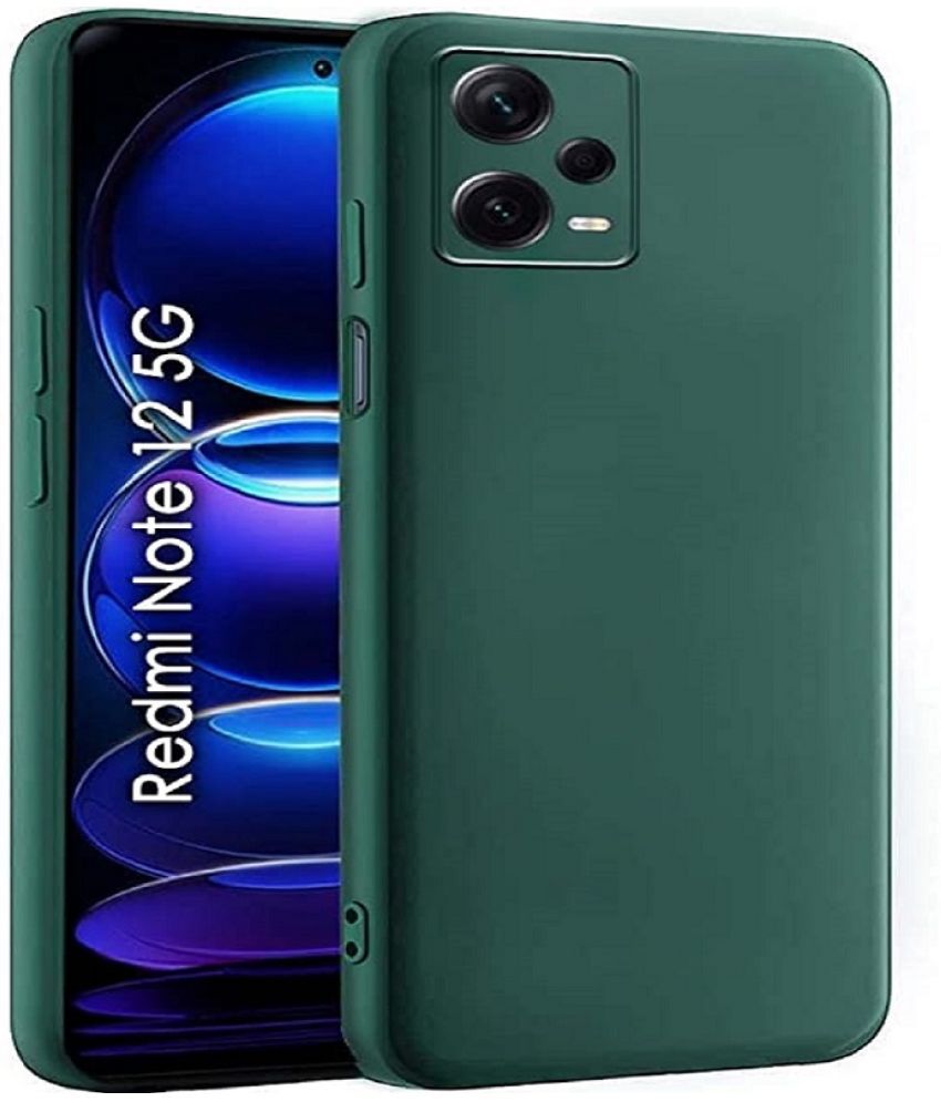     			Case Vault Covers - Green Silicon Plain Cases Compatible For Redmi Note 12 ( Pack of 1 )