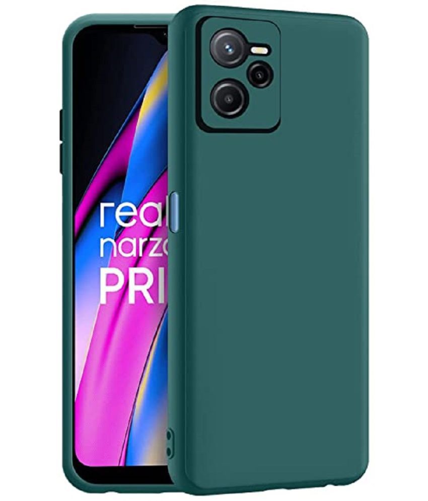     			Case Vault Covers - Green Silicon Plain Cases Compatible For Realme C35 ( Pack of 1 )