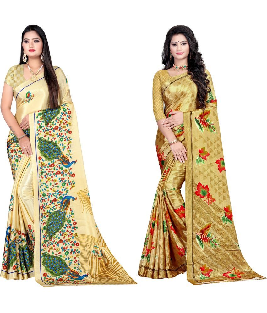     			LEELAVATI - Multicolor Crepe Saree With Blouse Piece ( Pack of 2 )