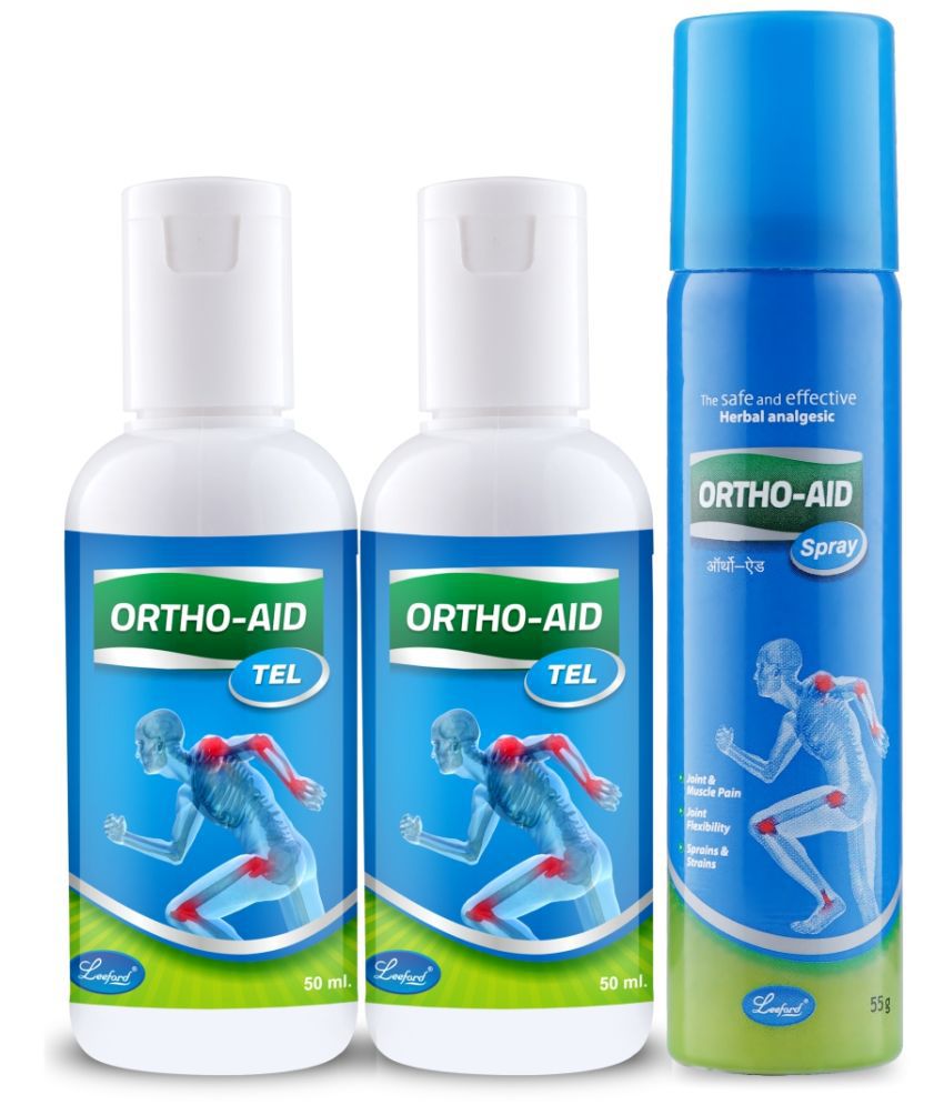     			ORTHO AID (2) Ayurvedic Oil 50ml with (1) Spray 55g Combo - Pack of 3