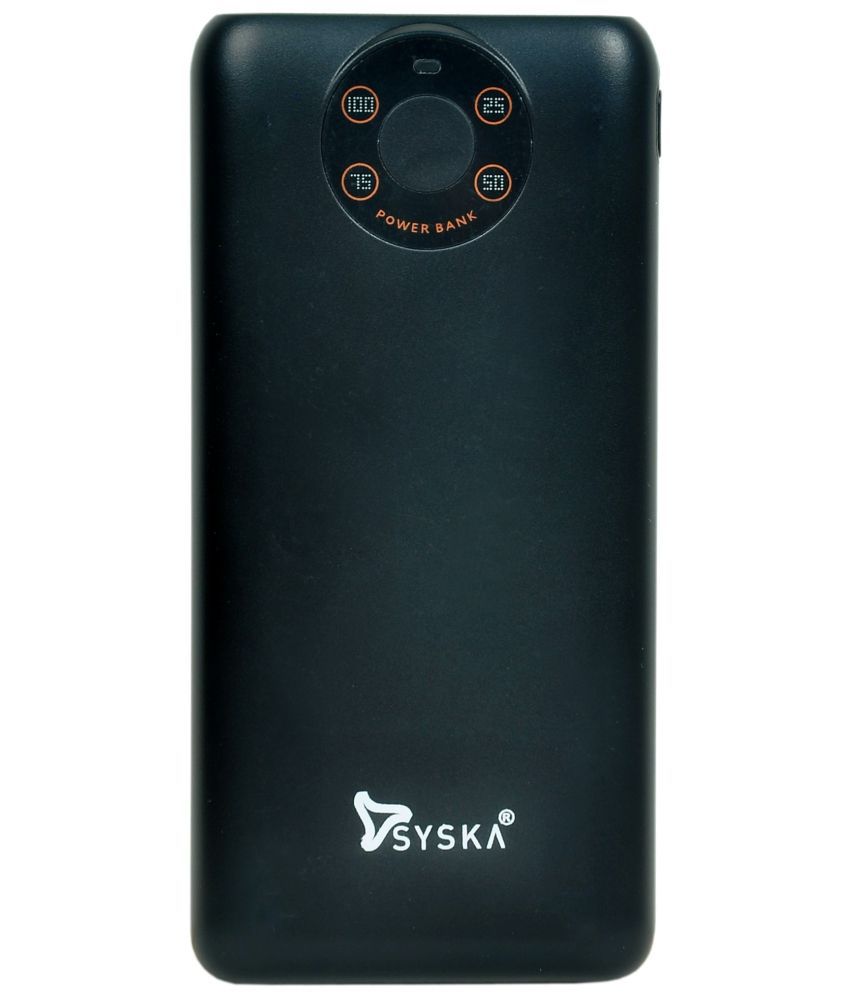     			Syska 10000 mAh(11 W) Fast Charging Lithium_Polymer  Power Bank(Black) Compatible with Mobile/Tablets