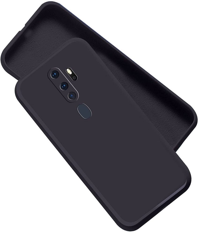     			ZAMN - Black Silicon Plain Cases Compatible For Oppo A9 2020 ( Pack of 1 )