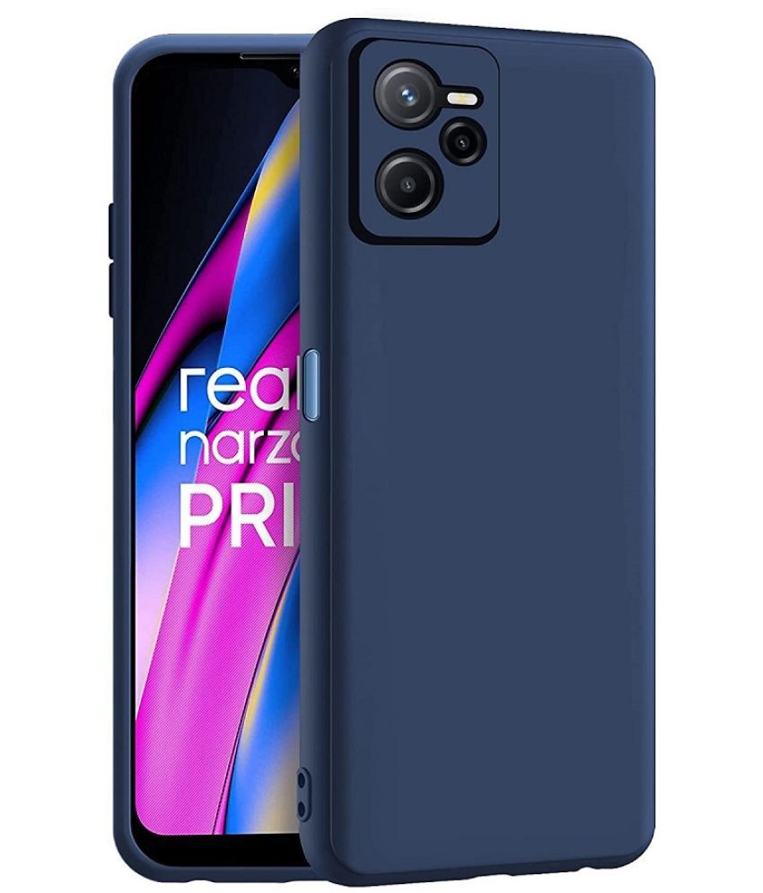     			ZAMN - Blue Silicon Plain Cases Compatible For Realme Narzo 50A Prime ( Pack of 1 )