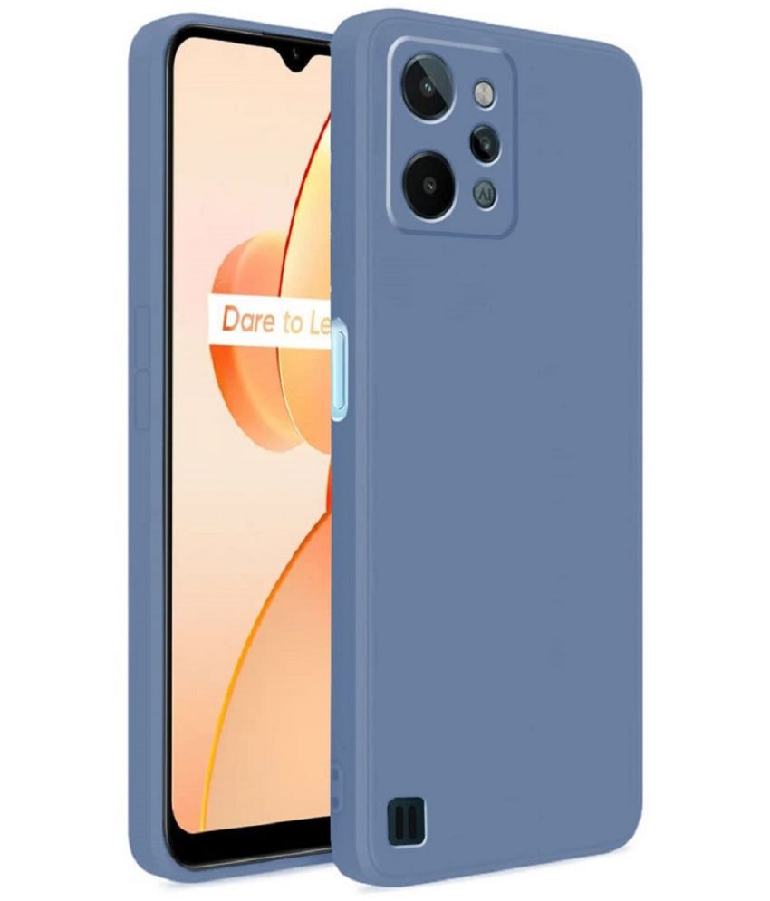     			ZAMN - Blue Silicon Plain Cases Compatible For Realme C31 ( Pack of 1 )
