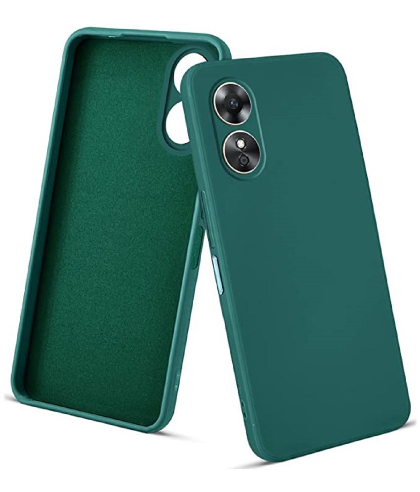     			ZAMN - Green Silicon Plain Cases Compatible For Oppo A17 ( Pack of 1 )
