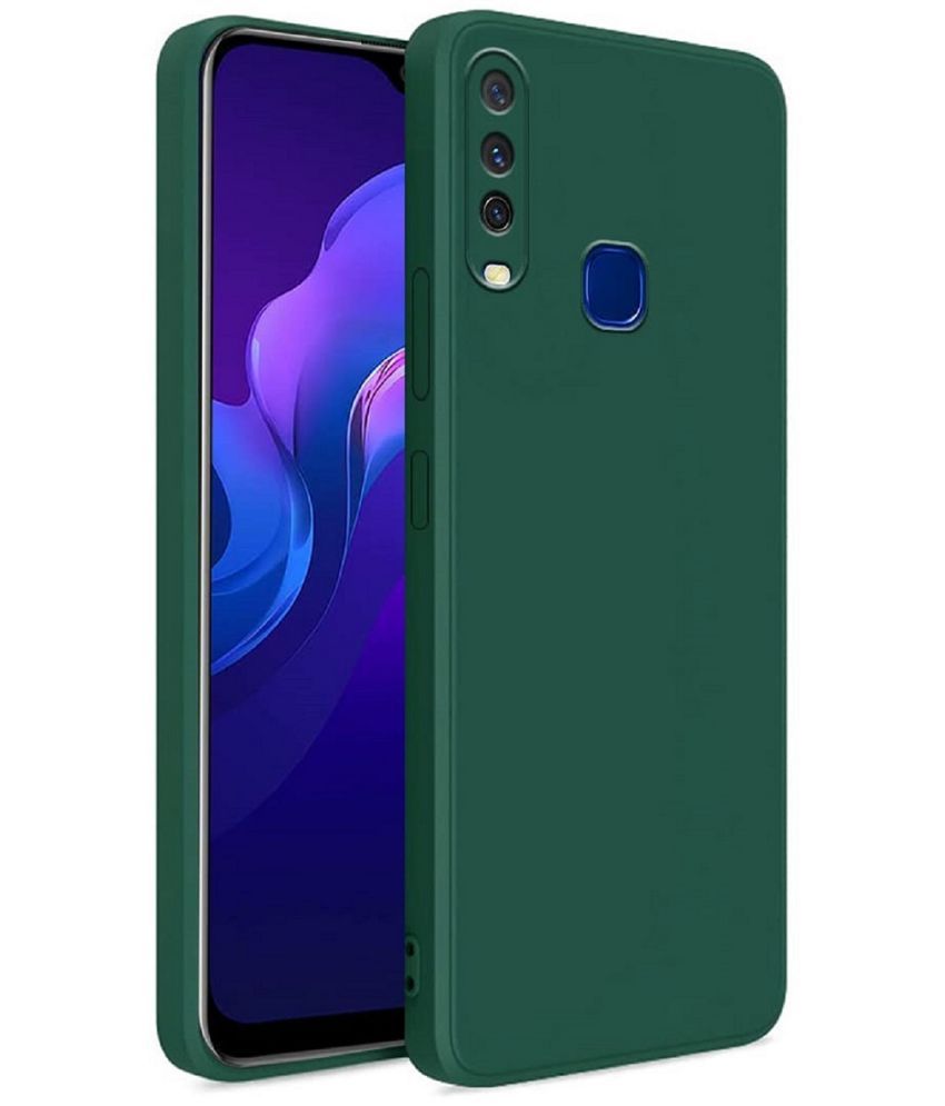     			ZAMN - Green Silicon Plain Cases Compatible For Vivo Y17 ( Pack of 1 )