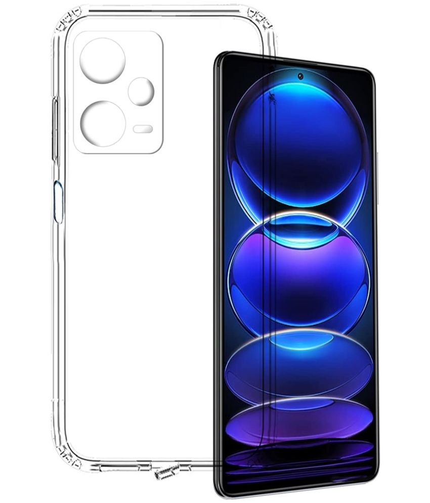     			ZAMN - Transparent Silicon Plain Cases Compatible For Redmi Note 12 Pro 5G ( Pack of 1 )