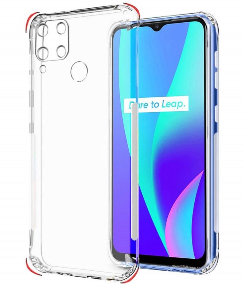     			ZAMN - Transparent Silicon Plain Cases Compatible For Realme C15 ( Pack of 1 )