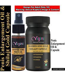 Hammer King Gold Pure Best Original Shilajit Penis Enlargement Long Ling Lamba Mota Capsule + Oil use with sexy toys dolls products silicon dragon12inch dildos women sex sprays for men anal sexual vibrator for adults thor pussys ring extension sleeves toy