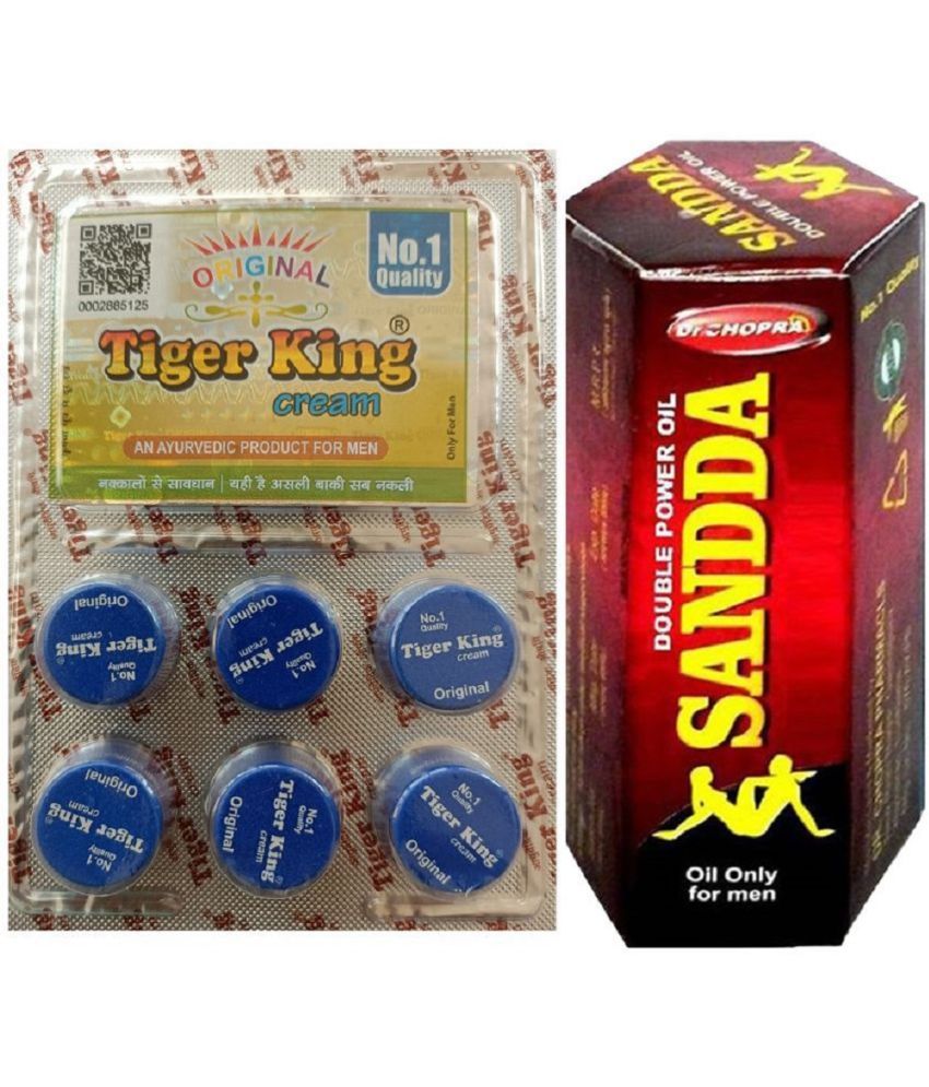     			Combo of Tiger King Cream An Ayurvedic Product for Men 100% Original & Dr. Chopra Double Power Sanda Oil 15 ml