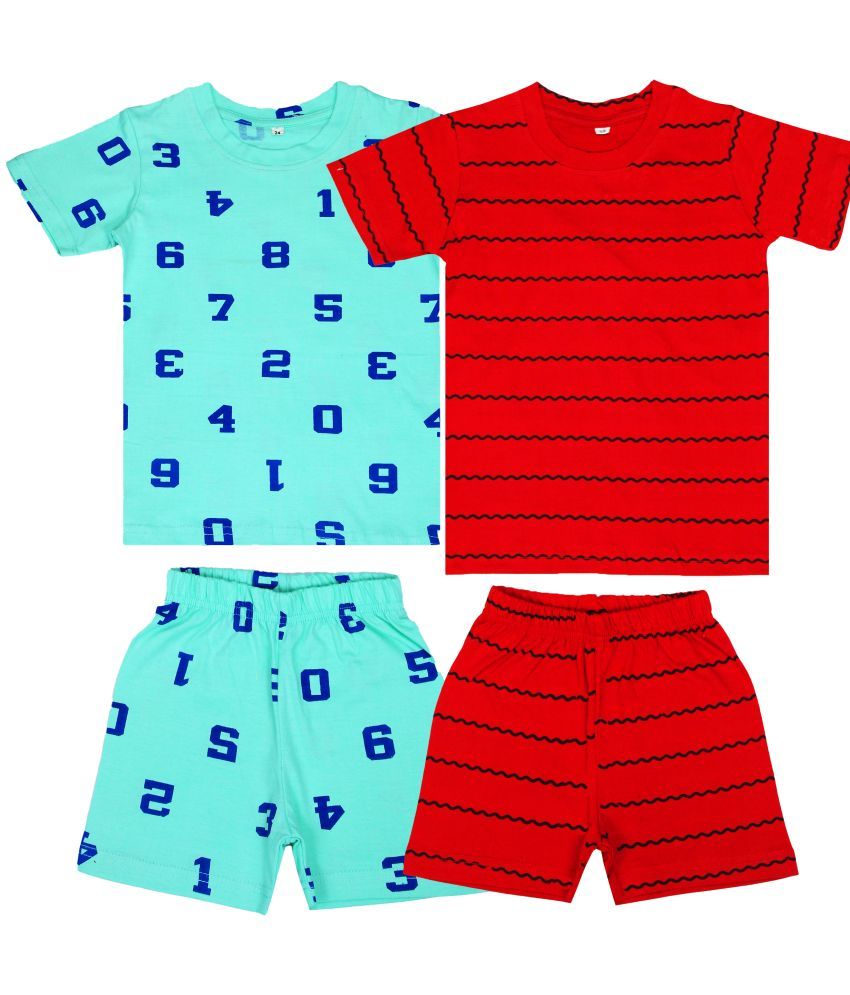     			Diaz - Multicolor Cotton Boys T-Shirt & Shorts ( Pack of 2 )