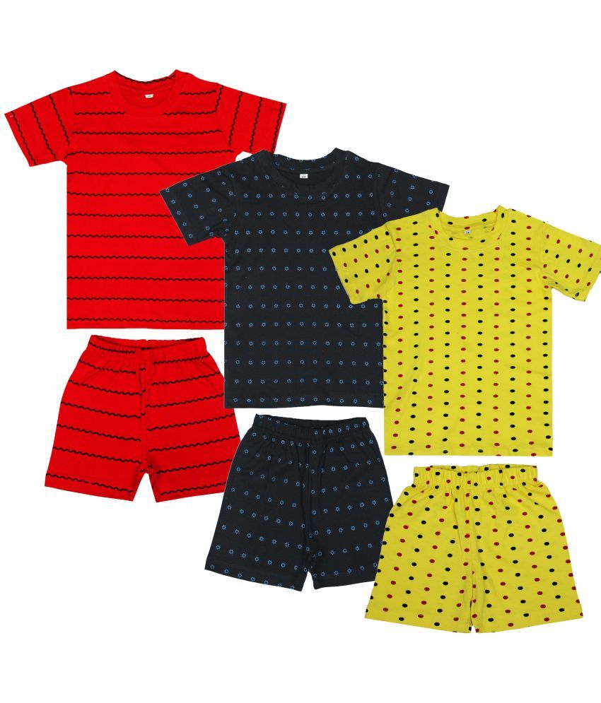     			Diaz - Multicolor Cotton Boys T-Shirt & Shorts ( Pack of 3 )