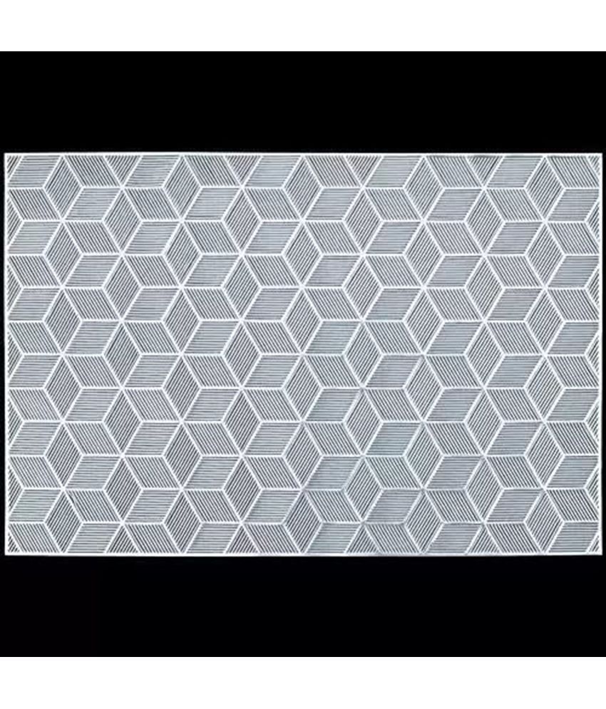     			HOMETALES PVC Geometric Rectangle Table Mats (45 cm x 30 cm) Pack of 2 - Silver
