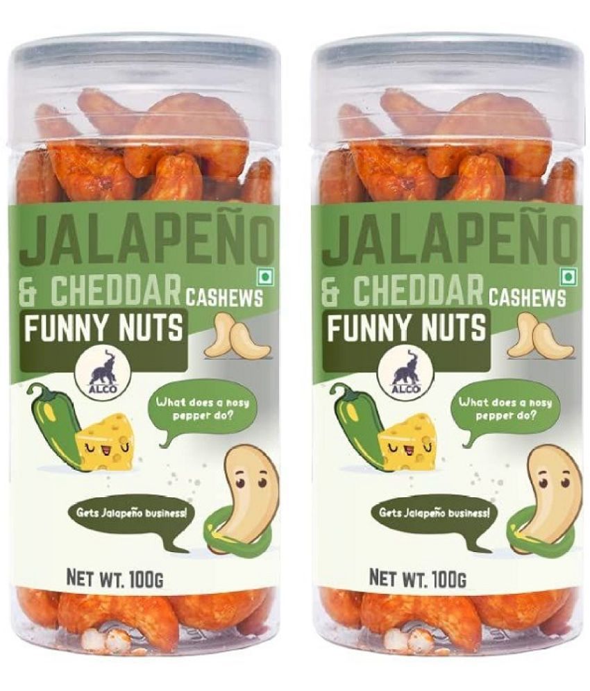     			Jalapino and Cheese Cashew - Alco Foods Flavored Cashews - 100% Vegetarian - Delicious and Healthy Snacks for your family - Premium Quality Flavored Kaju - (2 x 100g)