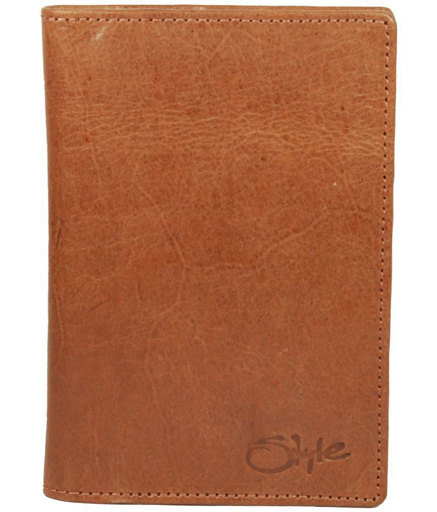     			STYLE SHOES Leather Tan Passport Holder