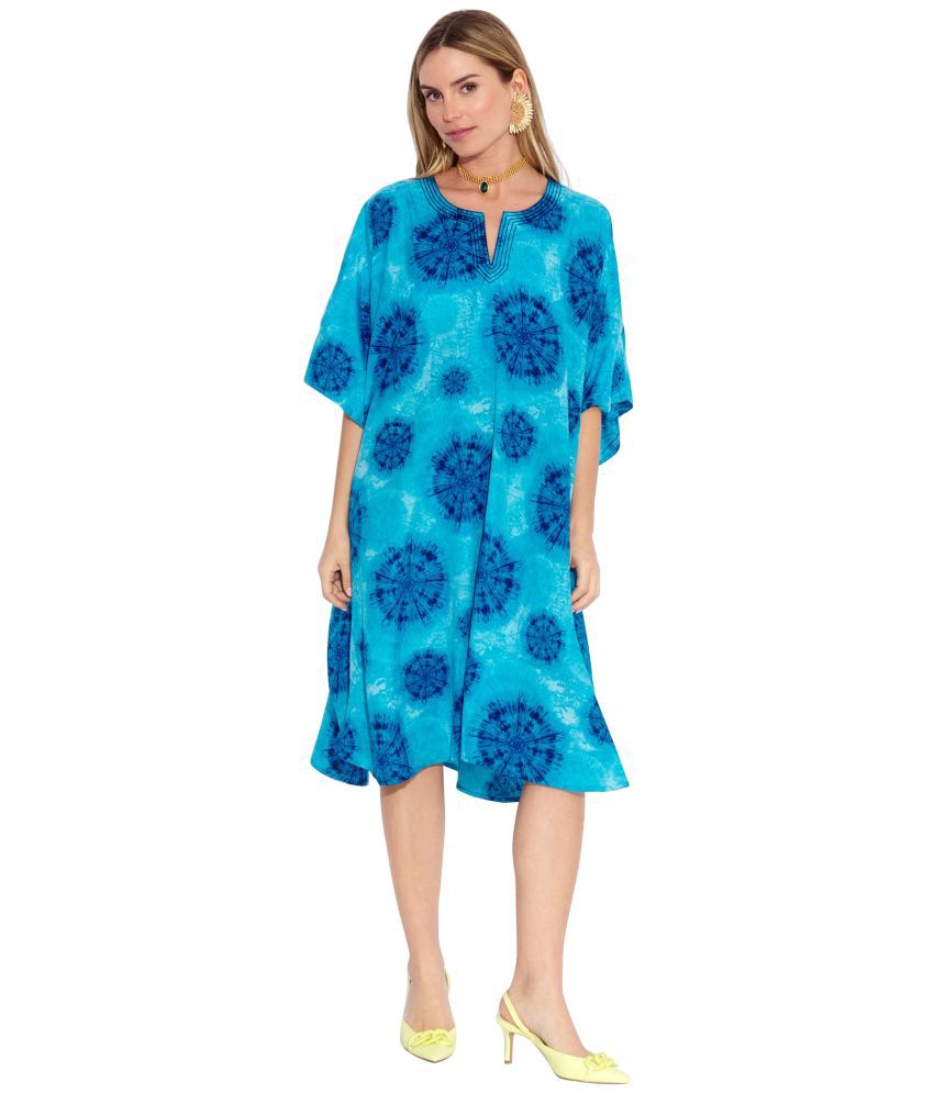     			SUN-ROSE FASHIONS Polyester Blue Beach Dresses -