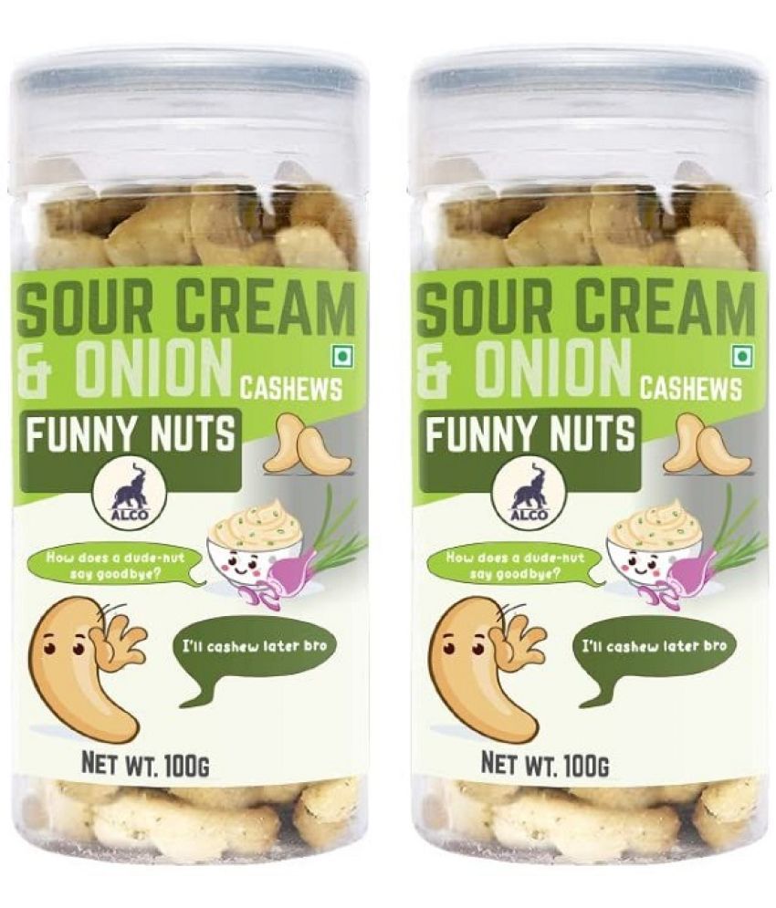     			Sour Cream Cashew - Alco Foods Flavored Cashews - 100% Vegetarian - Delicious and Healthy Snacks for your family - Premium Quality Flavored Kaju - (2 x 100g)