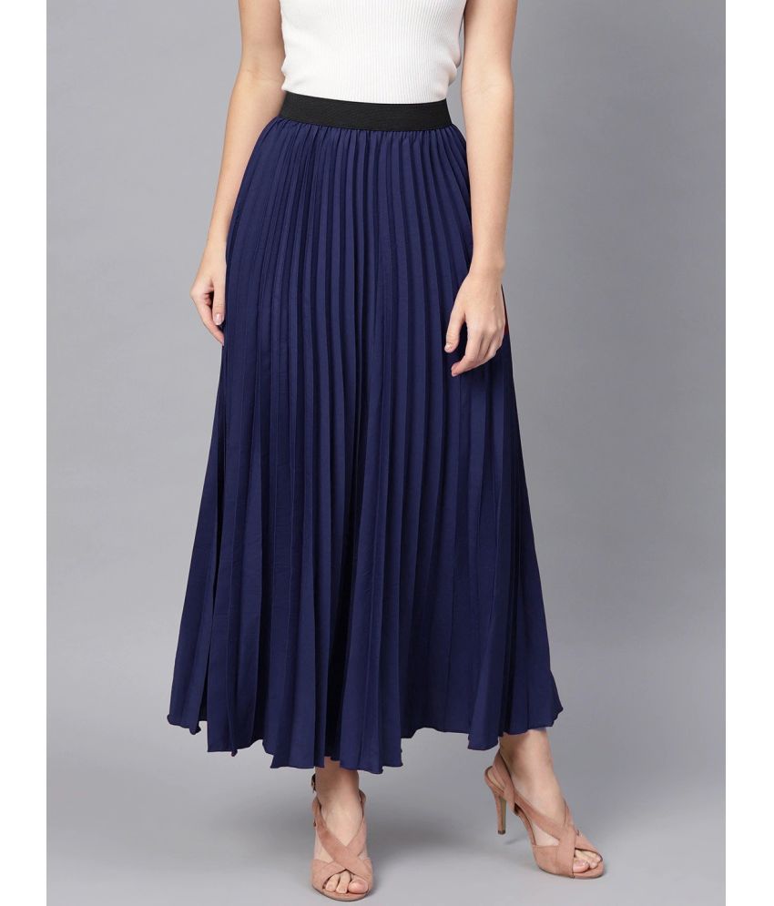     			KZULLY - Navy Blue Crepe Women's Flared Skirt ( Pack of 1 )